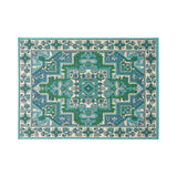 Christopher Knight Home® - Noble House - Houston Outdoor 5'3" X 7' Oriental Area Rug, Ivory and Blue