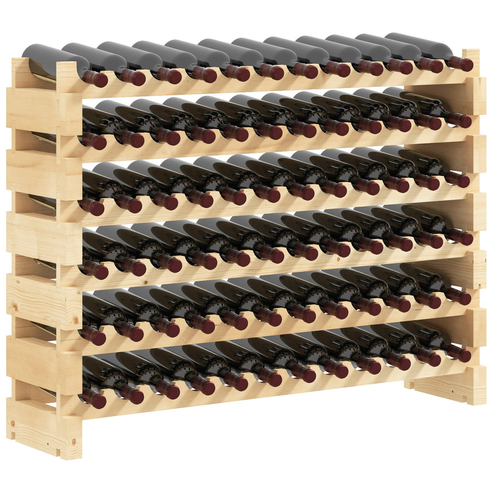 English Elm Wine Rack Freestanding Modular Wood Storage for 72 Bottles Rustic Loft or Cabin T3971P382869