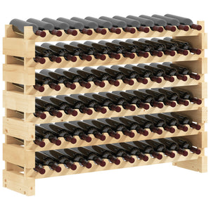 English Elm Wine Rack Freestanding Modular Wood Storage for 72 Bottles Rustic Loft or Cabin T3971P382869