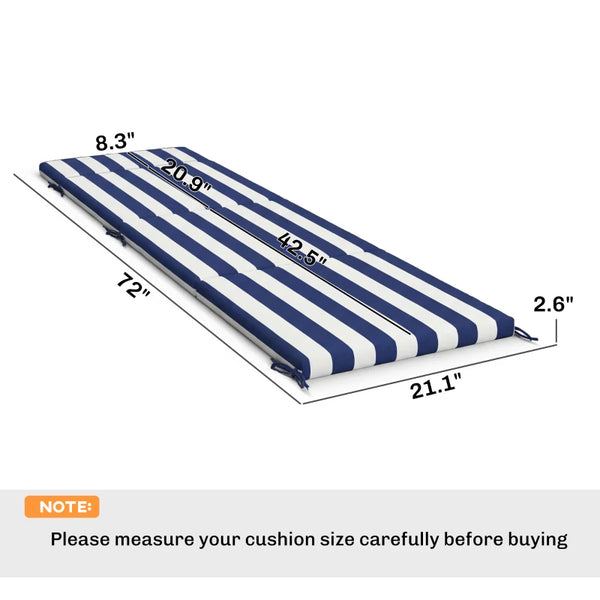 English Elm Garden Chaise Lounge Cushions Set of 2 Striped Polyester Uv Resistant Outdoor Patio Dark Blue,White T3971P475805