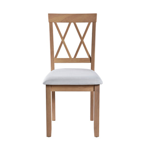 English Elm Dining Room Chairs Set of 2 Upholstered Accent Side Chairs with Padded Seat and Solid Wood Legs, Stylish Natural N752P216388A