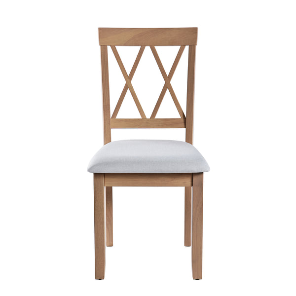 English Elm Dining Room Chairs Set of 2 Upholstered Accent Side Chairs with Padded Seat and Solid Wood Legs, Stylish Natural N752P216388A