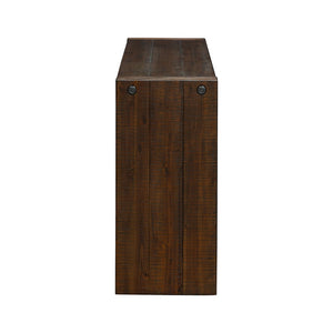 English Elm Monterey Solid Wood Console Table 64"W in Tobago Smoke Finish — Narrow Entryway, Modern Distressed Look B03548280