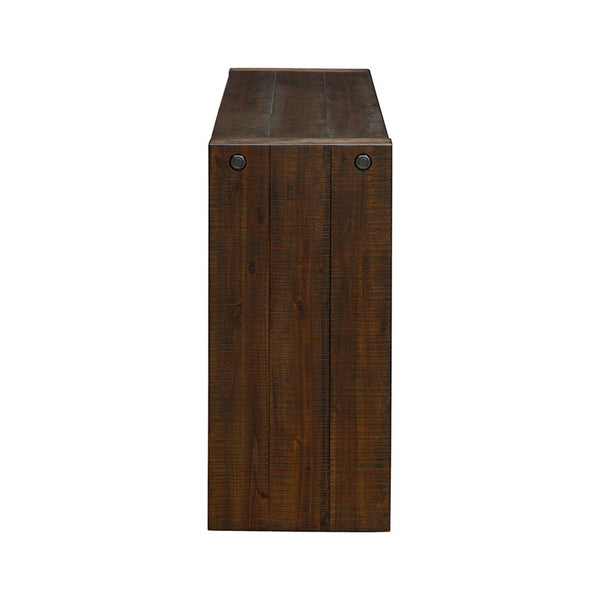 English Elm Monterey Solid Wood Console Table 64"W in Tobago Smoke Finish — Narrow Entryway, Modern Distressed Look B03548280