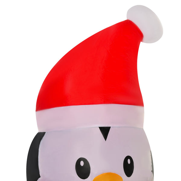 English Elm Homcom 6Ft Inflatable Christmas Penguin Decoration With Led Lights, Durable & Festive Outdoor Decor W2225P229428