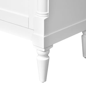 English Elm 18-Inch Modern Bathroom Vanity with Sink Compact Retro Design Durable MDF & Solid Wood Legs Storage-Friendly White N710P257401K