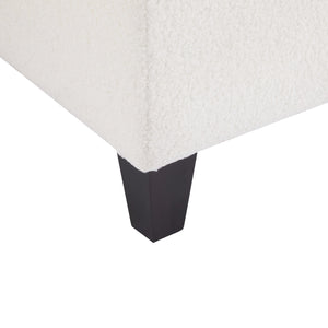 English Elm Christopher Knight Home® - Storage Ottoman Boucle Fabric Flip-Top with Birch Wood Legs, 250 lb Capacity, Compact Stylish Organizer Dark Brown,White N779P291641W