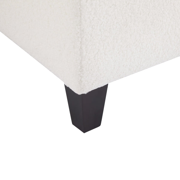 English Elm Christopher Knight Home® - Storage Ottoman Boucle Fabric Flip-Top with Birch Wood Legs, 250 lb Capacity, Compact Stylish Organizer Dark Brown,White N779P291641W