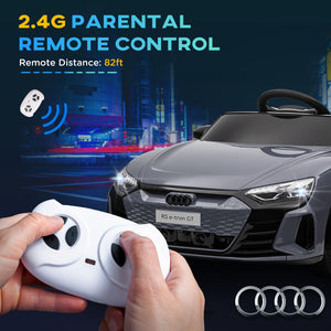 English Elm Aosom Licensed Audi 12v Electric Ride on Toy Car with Remote Suspension and Lights Gray W2225P229543