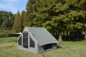 English Elm Inflatable Glamping Tent 4 Season Waterproof Air Beam Frame Shelter for 4 to 6 Persons Army Green W640P244860