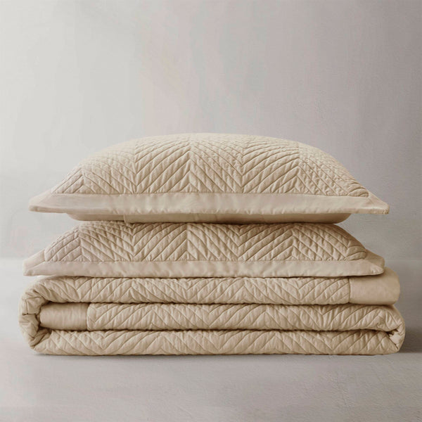 English Elm Full/queen Cotton Sateen Quilt Set Breathable Neutral Gray Bedroom Layering Essential B035P496598