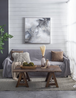 English Elm 39.4X39.4" Stormy Skies Framed Hand-Painted Wall Art - Evocative Modern Decor For Tranquil Spaces W2078P313333