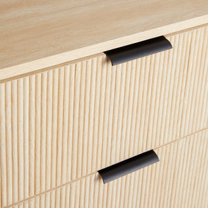 3 Drawer Chest with Reeded Drawer Fronts Coastal Oak PRSB3BCO Walker Edison