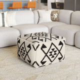 Lizardo Ottoman Beige & Black 109821 Zuo Modern