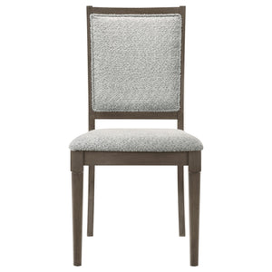 English Elm Perkins Rectangular Dining Set with Embossed Detail and Upholstered Chairs for Four B062S01621
