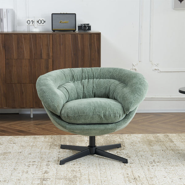 English Elm Christopher Knight Home® - Modern Chenille Office Chair 360° Swivel Accent Seat with Plush Upholstery, Compact Cozy Reading Spot Green N817P207777L