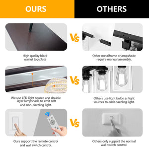 English Elm 51-Inch Walnut Wood Modern Led Pendant Light – Adjustable Fixture For Dining, Kitchen & Living Spaces W2312P375018