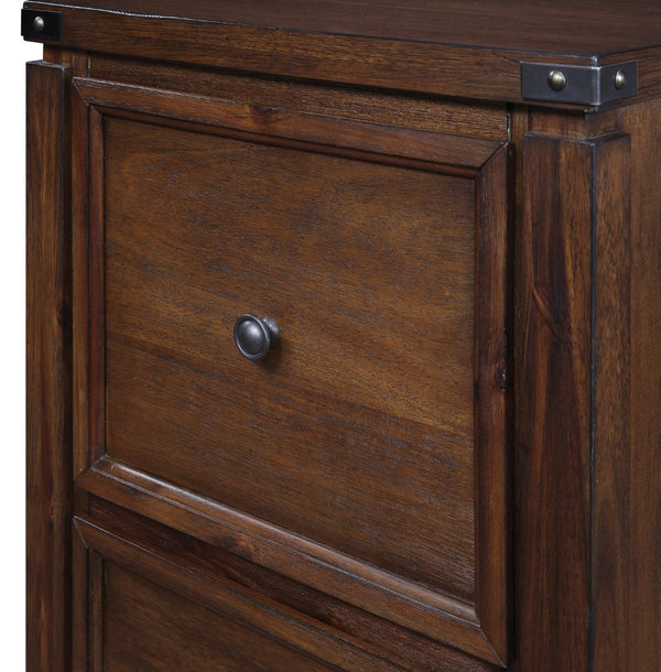 OSP Home Furnishings Baton Rouge File Cabinet Brushed Walnut