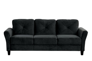 English Elm Couch Luxurious Black Velvet Sectional Set 1+2+3 - Modern Comfort For Stylish Living Spaces! W2121S00011