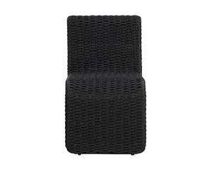 Sunpan Edessa Dining Chair - Modern Armless Design with Twisted Wicker and Aluminum Frame for Stylish Dining Black