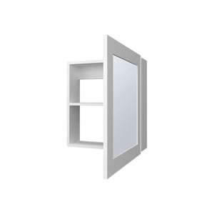 English Elm White Medicine Cabinet With Mirror – Space-Saving Design, Multiple Shelves For Organized Storage B062P252174-GIGA