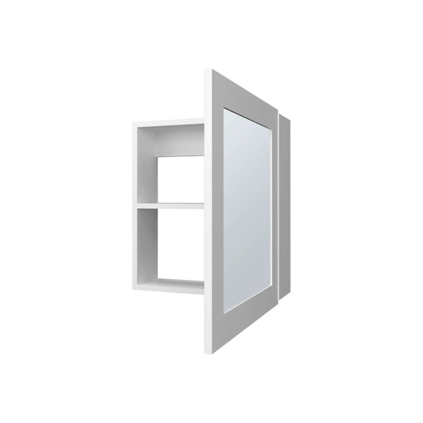 English Elm White Medicine Cabinet With Mirror – Space-Saving Design, Multiple Shelves For Organized Storage B062P252174-GIGA