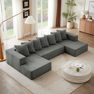 English Elm Chenille Modular U-shaped Sectional Sofa Plush Cloud Seating for Living Room W2339S00016