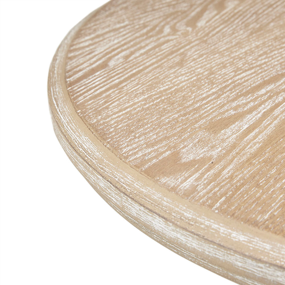 JLA Home Martha Stewart - Round Accent Table — Martha Stewart Bedford Ash Veneer Top with Reclaimed Wheat Cross-Leg Base, Versatile End/Side Piece MT120-0023