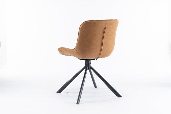 English Elm Mid-Century Modern Tufted Swivel Dining Chair Set Of 2 - Stylish Upholstered Accent Chairs For Any Space T3903P405990