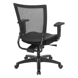 OSP Home Furnishings Soft Frame Ergonomic Task Chair with Mesh Back and Pu Padding for Home Office Use 69353-30