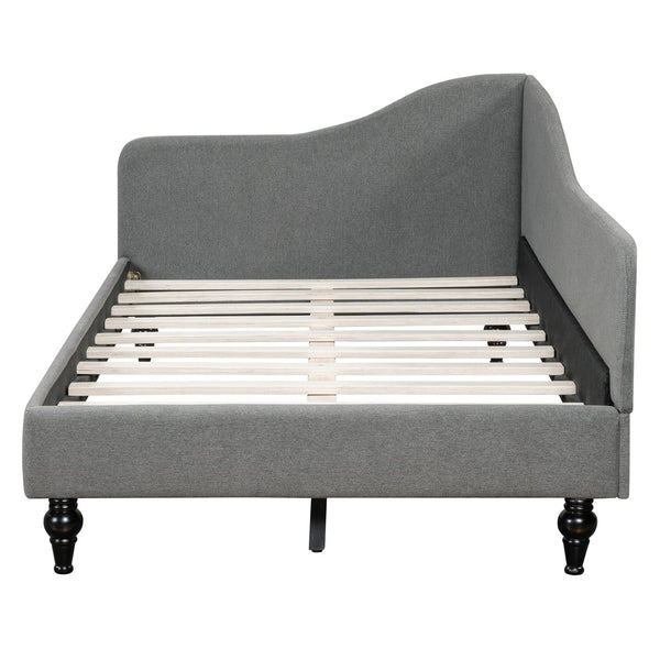 English Elm Twin L-shaped Linen Daybed with Solid Wood Legs for Bedroom or Studio Lounging SF100145AAE-1