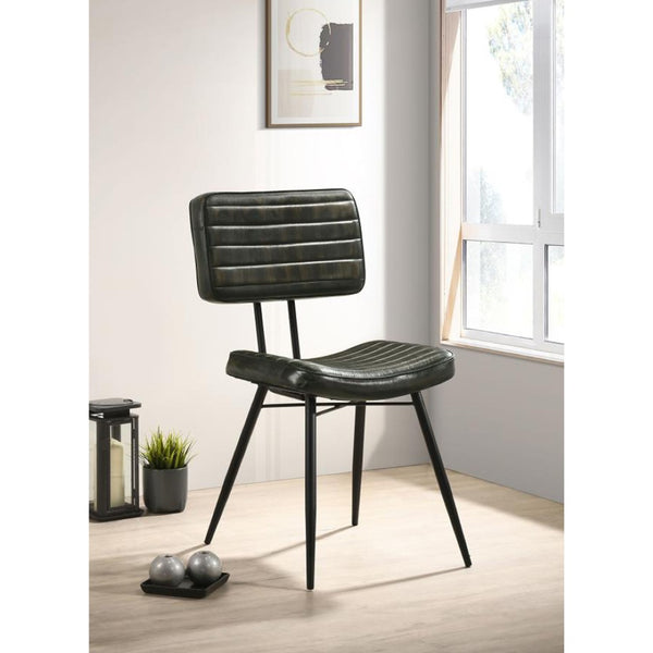 English Elm Set Of 2 Cozy Leather Upholstered Dining Chairs – Vintage Charm With Modern Durability And Style B016P225483-GIGA