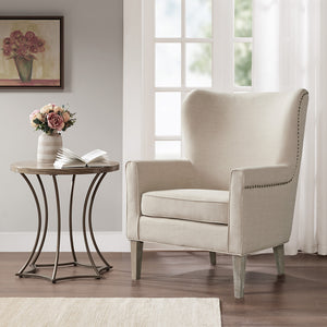 Madison Park Colette Transitional Accent Wingback Chair MP100-0708 Natural