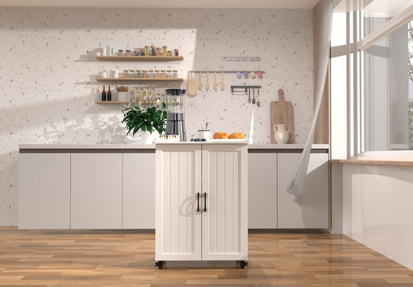 English Elm Kitchen Island With Wheels - Compact Mobile Cart For Crafting, Coffee, And Smart Storage Solutions W3062P289219
