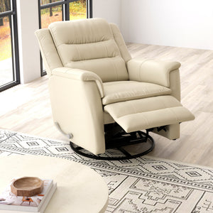 English Elm Global Home Swivel Glider Recliner In Madras Eggshell Leather - Ultimate Comfort & Style For Any Room B339P333955