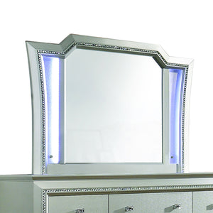 English Elm Kaitlyn Arched LED Vanity Mirror with Beveled Edge and Sparkling Trim for Luxe Bedroom or Bath Decor Champagne 55 L x 42 W x 3 H B2726P261864