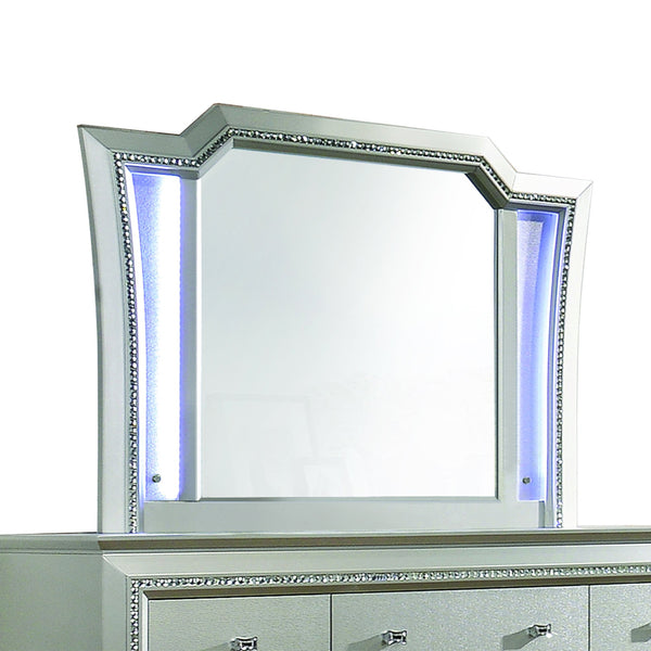 English Elm Kaitlyn Arched LED Vanity Mirror with Beveled Edge and Sparkling Trim for Luxe Bedroom or Bath Decor Champagne 55 L x 42 W x 3 H B2726P261864