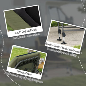 English Elm Outsunny Folding Camping Cot With Padded Cushions, 180° Recline, Heavy-Duty, Portable & Compact! W2225P200560-GIGA