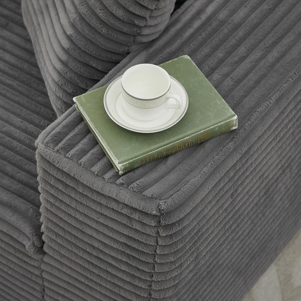 English Elm 106" Cloud Sectional Couch - Left Facing Chaise, Deep Seat Modular Sofa In Gray, No Assembly Needed! W1143S00023