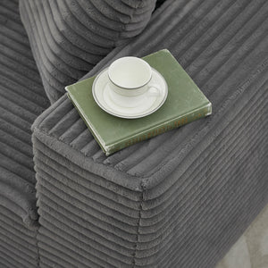 English Elm 106" Plush Corduroy Cloud Sectional Sofa with Right Chaise — Deep Seat, No Assembly, Modern Comfort W1143S00023 W1143S00023