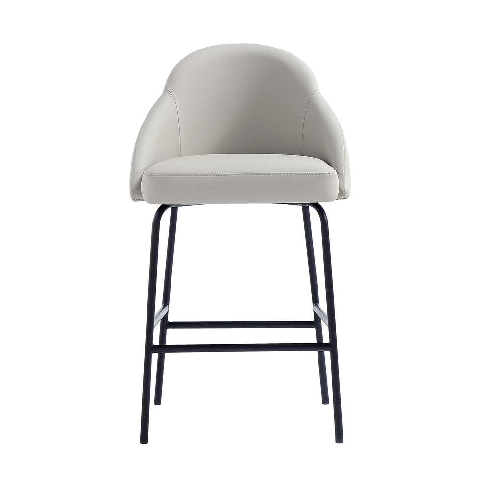 English Elm Gracie Metal Counter Stool: Stone Gray Leatherette With Industrial Style & Easy Assembly Comfort B365P397971