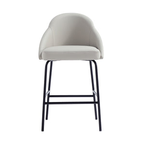 English Elm Gracie Metal Counter Stool: Stone Gray Leatherette With Industrial Style & Easy Assembly Comfort B365P397971