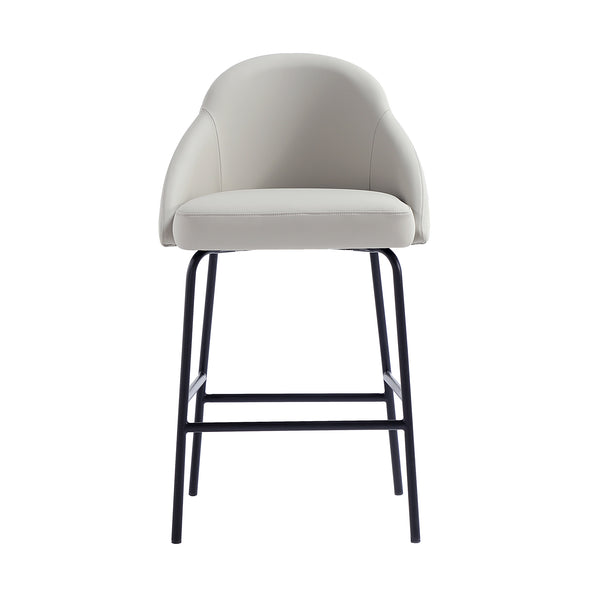 English Elm Gracie Metal Counter Stool: Stone Gray Leatherette With Industrial Style & Easy Assembly Comfort B365P397971