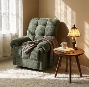 English Elm Camel Overstuffed Manual Recliner with High Density Padding for Modern Living Rooms Army Green W5568P449824