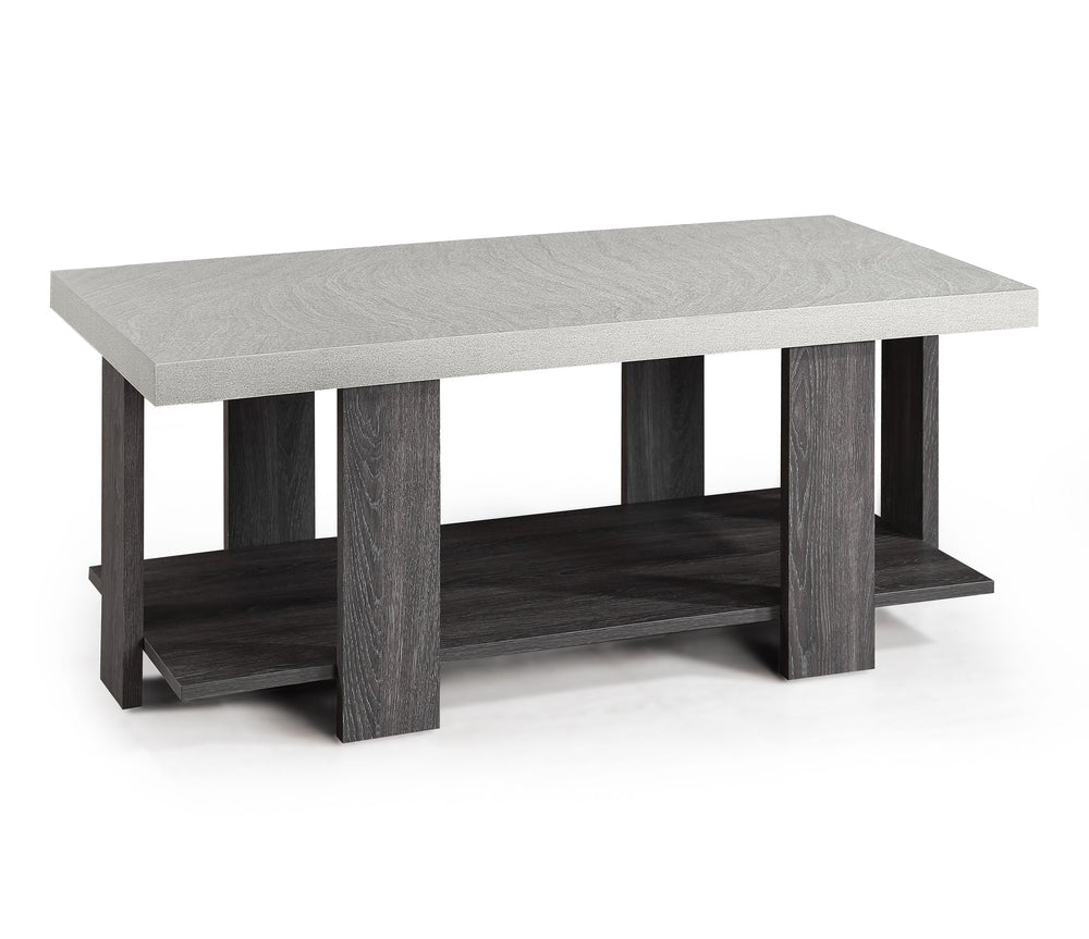 English Elm Gray 3-Piece Cocktail Set – Modern Wooden Coffee Table & 2 End Tables, Sleek Living Room Trio B011P244318