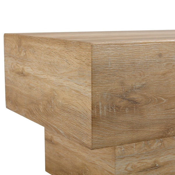 English Elm Modern Light Wood Texture MDF Coffee Table 43.3"x21.6"x17.2" — Spacious Top, Sturdy Legs, Easy Clean Finish W1151P295247