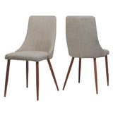 Christopher Knight Home® - Noble House - Sabina Mid Century Fabric Dining Chairs with Dark Walnut Wood Finished Legs - Set of 2