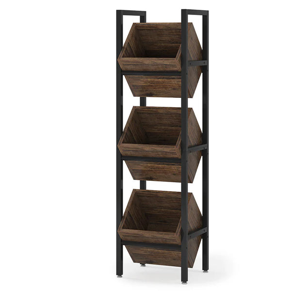 English Elm Stable Freestanding Wine Rack 36 Bottle Metal Wood Industrial Bar Storage T3971P449827