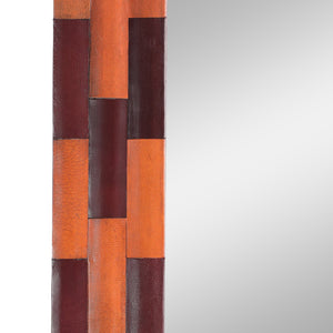 English Elm Christopher Knight Home® - Wall Mirror Blalock Square Handcrafted Goat Leather Frame 27x27in Reflective Accent for Elegant Rooms 68948.00