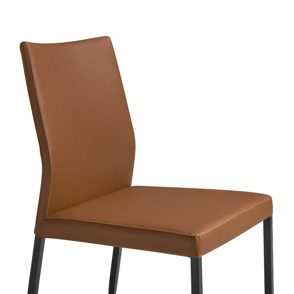 English Elm Kash Faux Leather Dining Chairs with Black Metal Legs for Modern Rooms Set of 2 B2736P464832